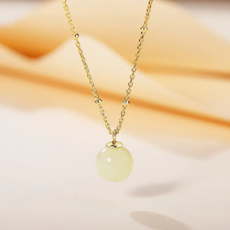 YUANYUXIANG Necklaces White Jade/Pale Greenish White Jade Women's-3