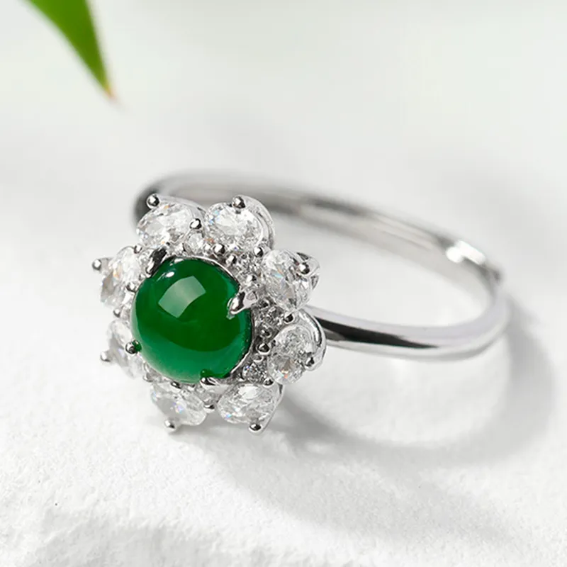 YUANYUXIANG Ice Type Jadeite Rings Women's-4