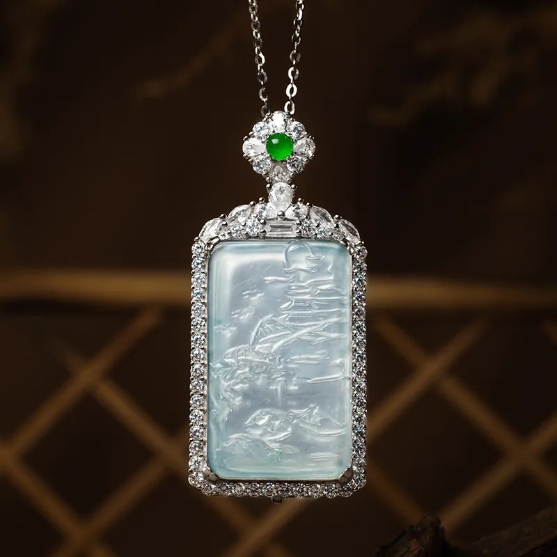 YUANYUXIANG Ice Type Jadeite Necklaces Unisex-3