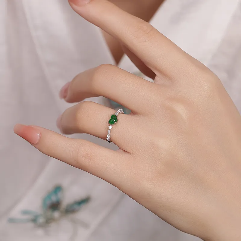 YUANYUXIANG Ice Glutinous Jadeite Rings Women's-4