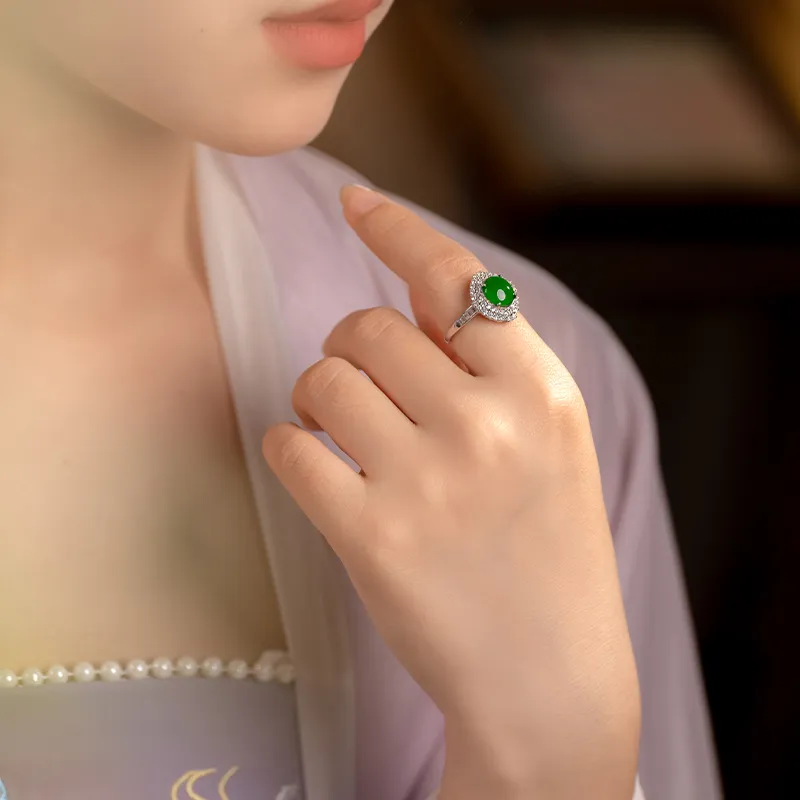 YUANYUXIANG Ice Glutinous Jadeite Rings Women's-1