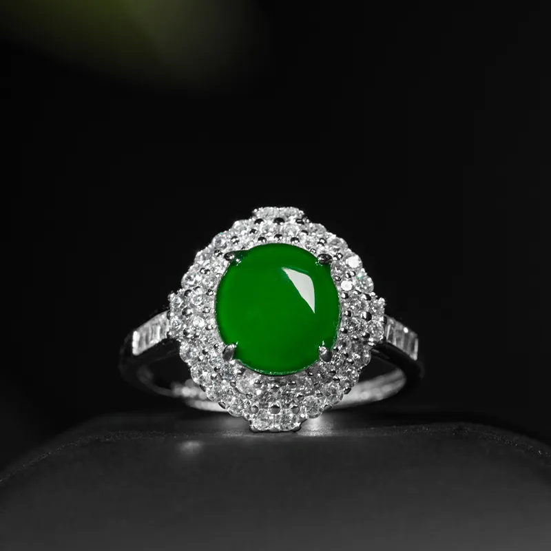 YUANYUXIANG Ice Glutinous Jadeite Rings Women's-3