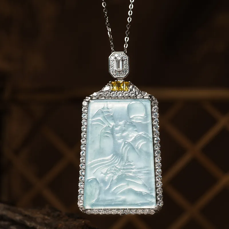 YUANYUXIANG Ice Type Jadeite Necklaces Unisex-2