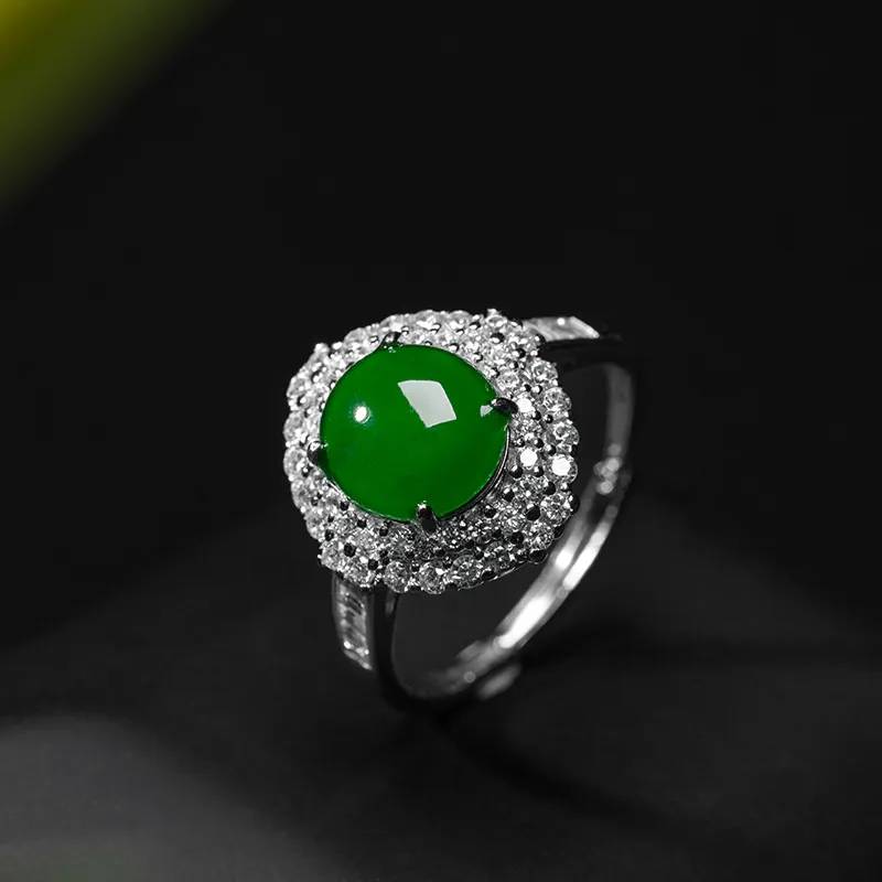 YUANYUXIANG Ice Glutinous Jadeite Rings Women's-2