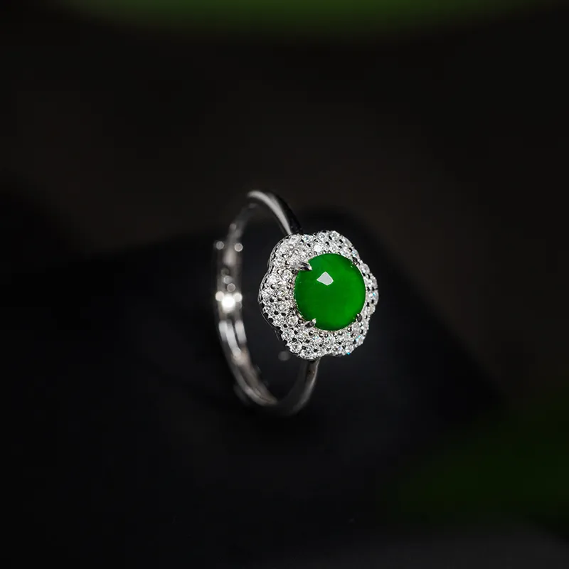 YUANYUXIANG Ice Glutinous Jadeite Rings Women's-4