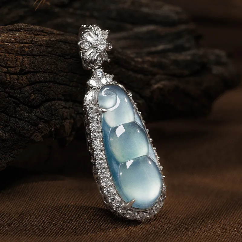 YUANYUXIANG Ice Type Jadeite Necklace With 925 Sterling Silver Pendant In Chinese Style Fashion Women's-5