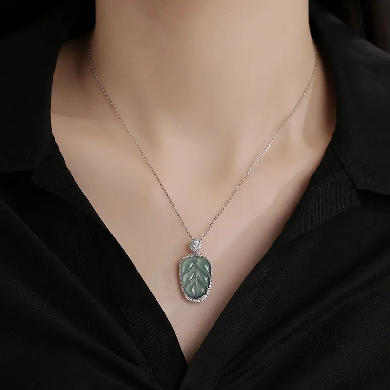 YUANYUXIANG Ice Type Leaf Necklace Women's-2