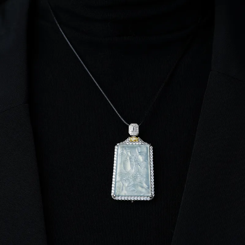 YUANYUXIANG Ice Type Jadeite Necklaces Unisex-1