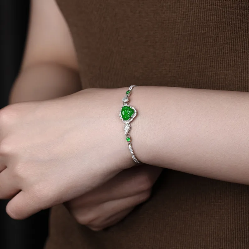 YUANYUXIANG Ice Type Jadeite Bracelets Unisex-3