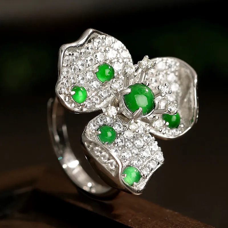 YUANYUXIANG Ice Glutinous Jadeite Rings Women's-4