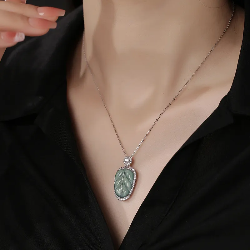 YUANYUXIANG Ice Type Leaf Necklace Women's-3