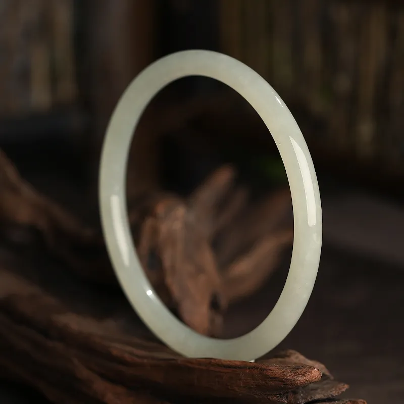 YUANYUXIANG Hetian Jade Bangles White Jade Women's-4