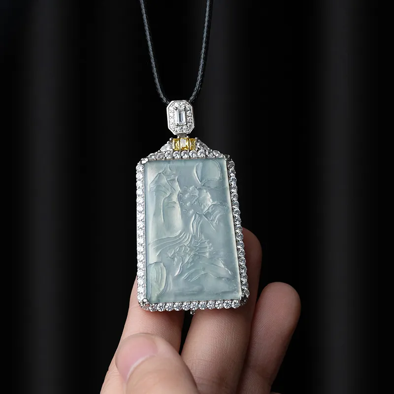YUANYUXIANG Ice Type Jadeite Necklaces Unisex-6