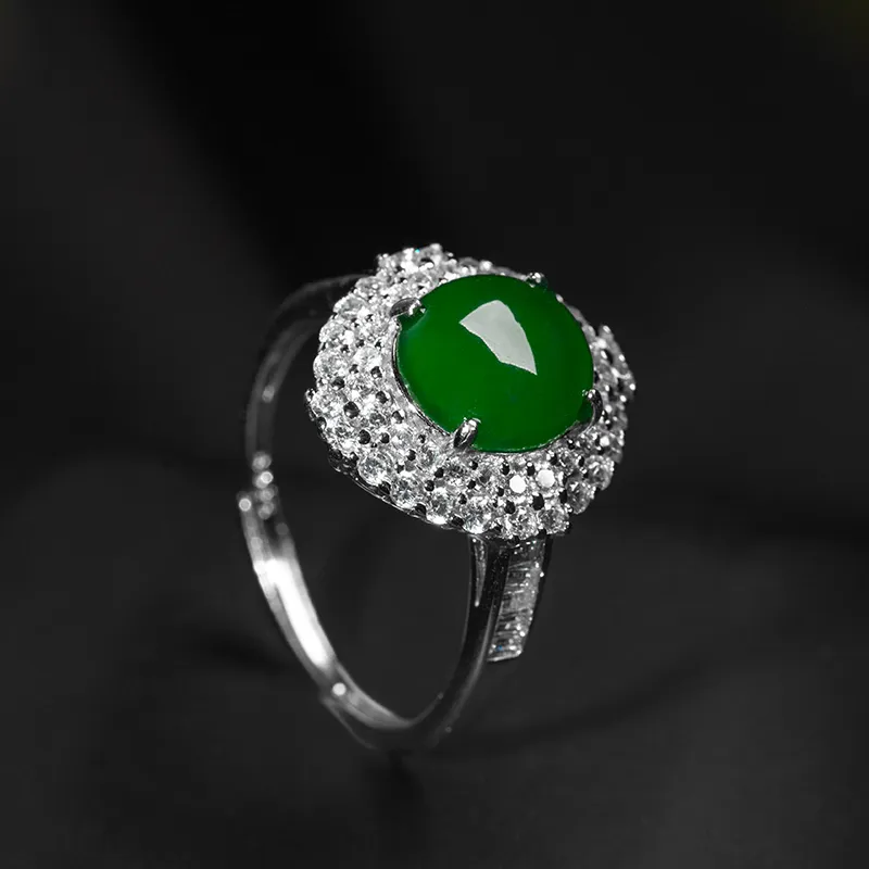 YUANYUXIANG Ice Glutinous Jadeite Rings Women's-4