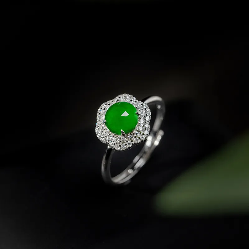 YUANYUXIANG Ice Glutinous Jadeite Rings Women's-3