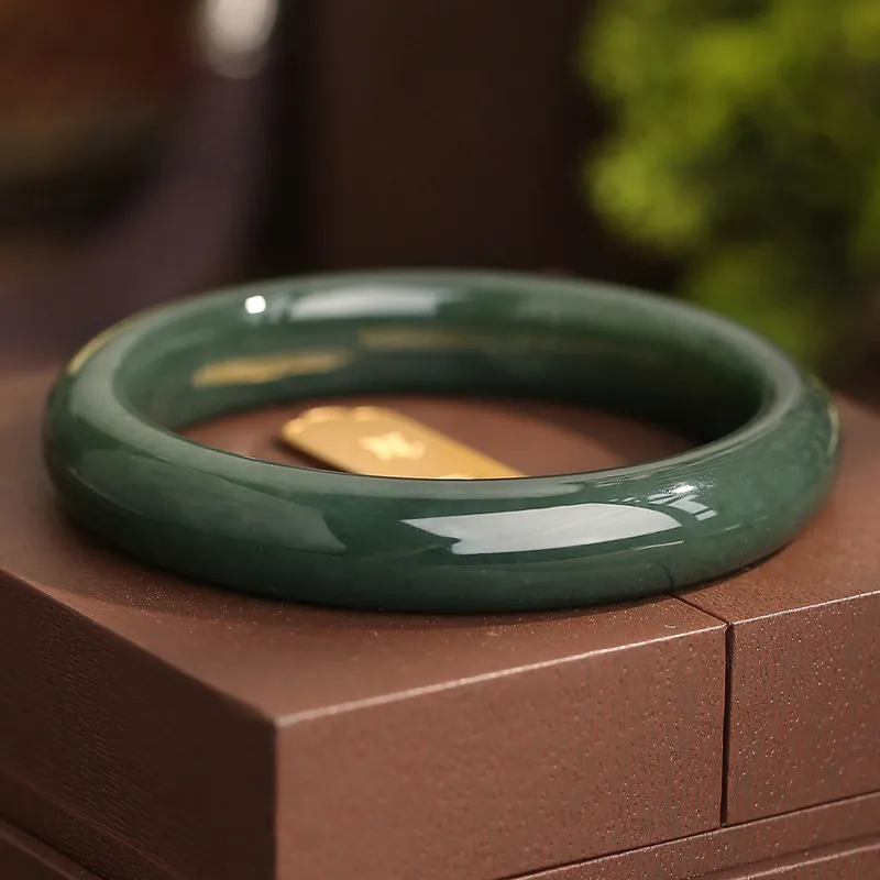 YUANYUXIANG Hetian Jade Bangles Green Jade Women's-5