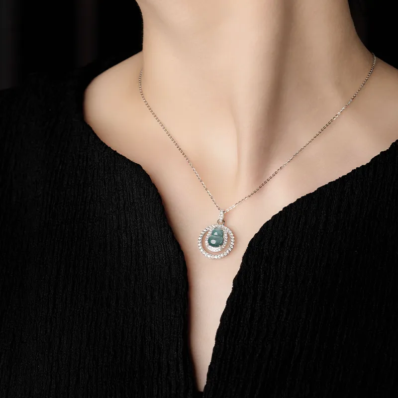 YUANYUXIANG Ice Type Jadeite Blue Water Necklace Women's-1
