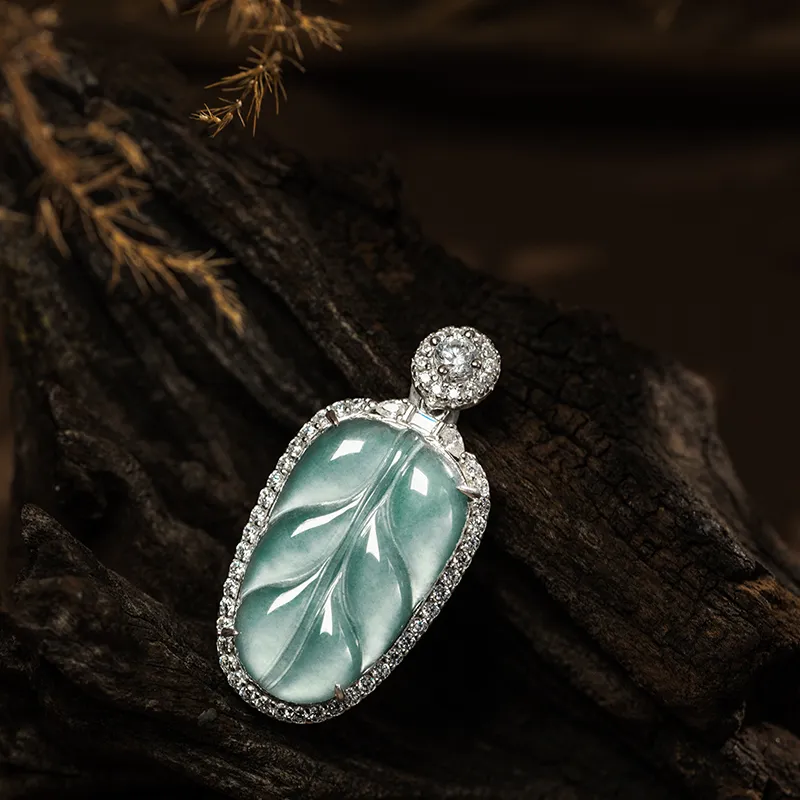 YUANYUXIANG Ice Type Leaf Necklace Women's-5