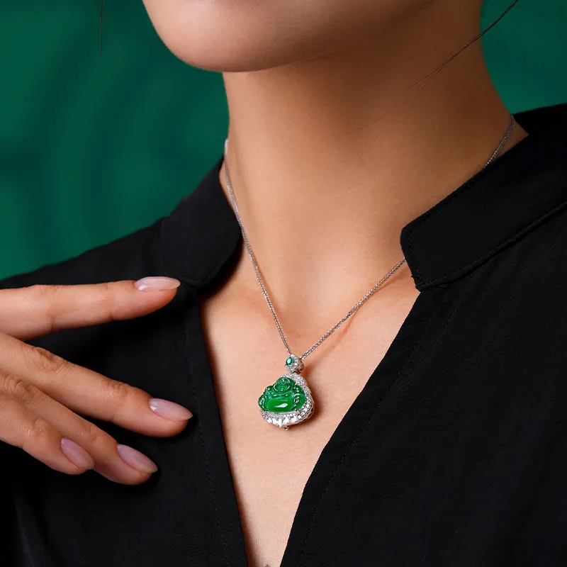 YUANYUXIANG Ice Type Jadeite Necklaces Unisex-1