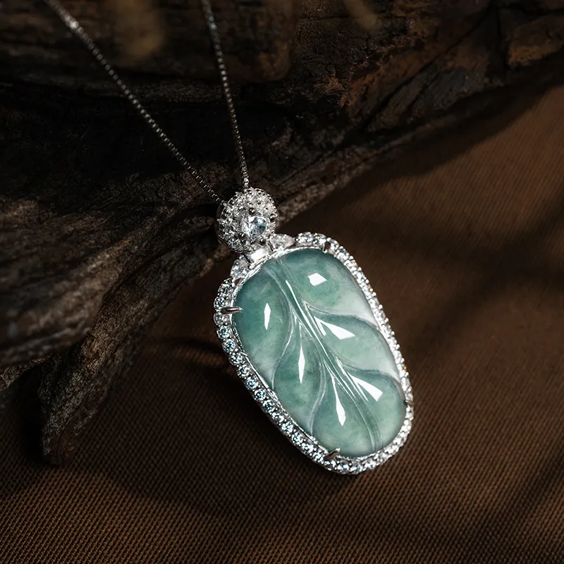 YUANYUXIANG Ice Type Leaf Necklace Women's-4