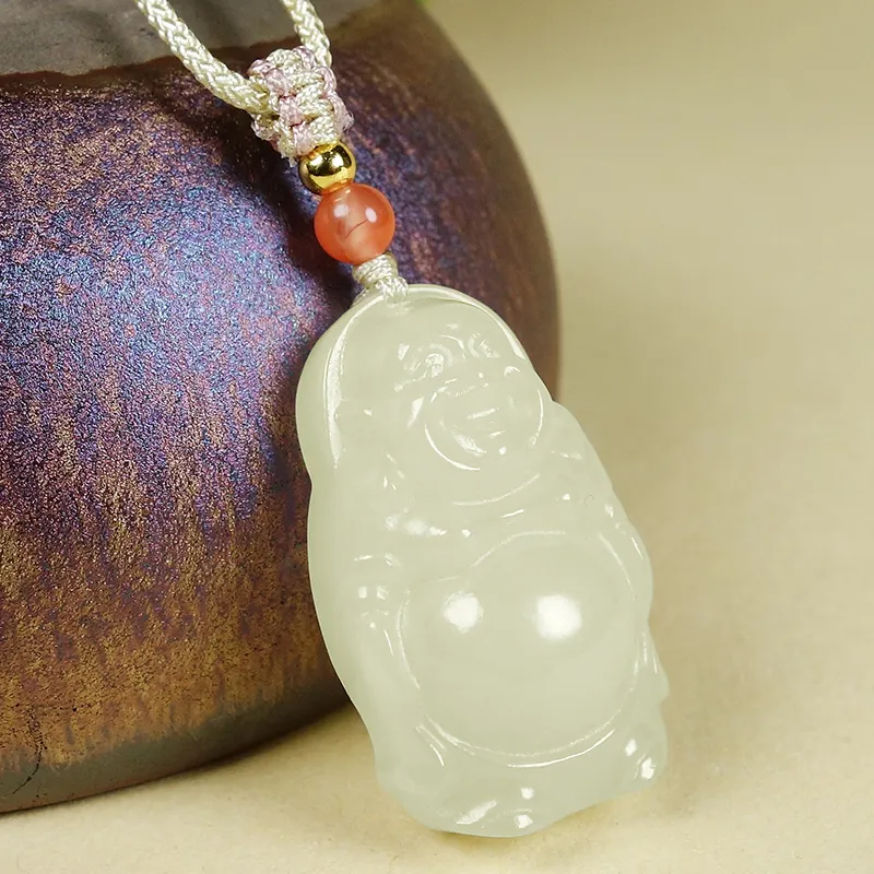 YUYIHUAN Hetian Jade Necklaces Pale Greenish White Jade Women's-1