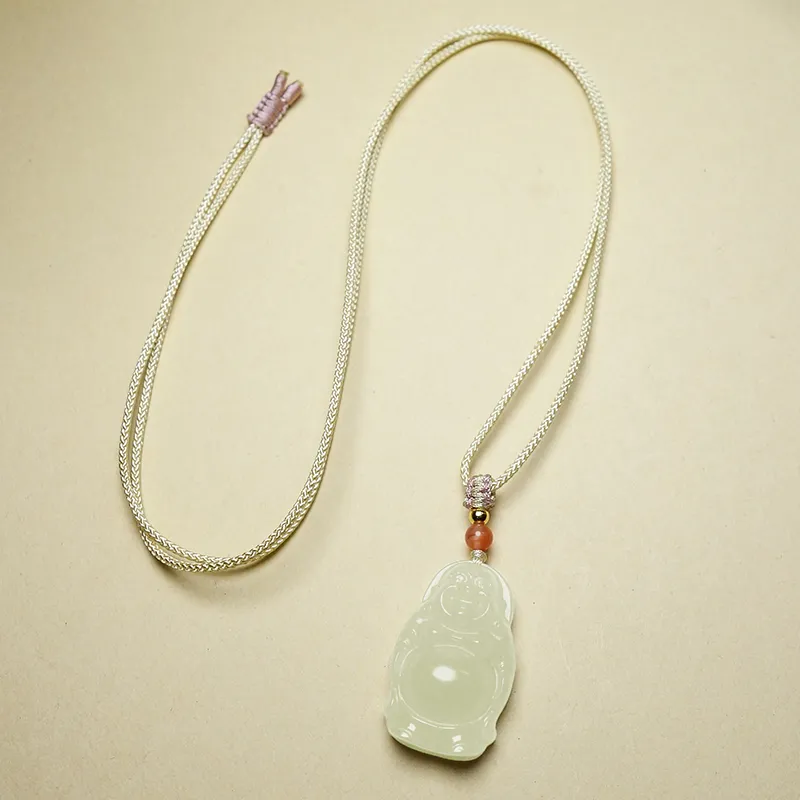 YUYIHUAN Hetian Jade Necklaces Pale Greenish White Jade Women's-7