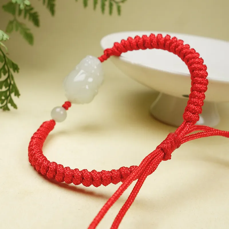 YUYIHUAN Hetian Jade Bracelets Pale Greenish White Jade Unisex-6