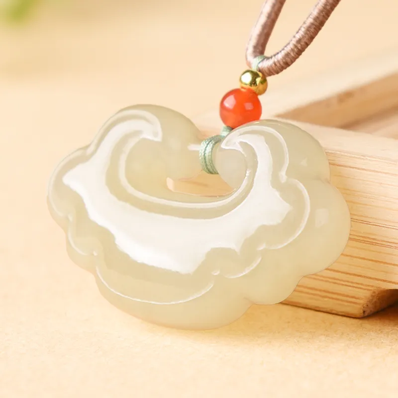 YUYIHUAN Hetian Jade Pendants Pale Greenish White Jade Unisex-4