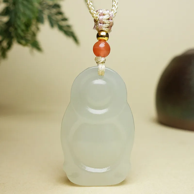 YUYIHUAN Hetian Jade Necklaces Pale Greenish White Jade Women's-6