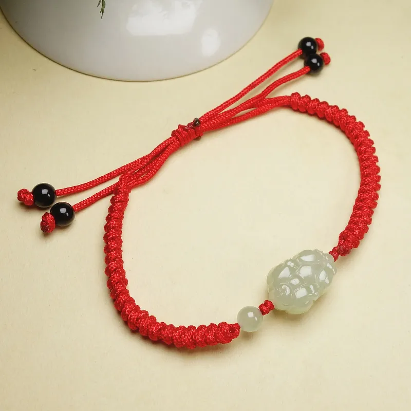YUYIHUAN Hetian Jade Bracelets Pale Greenish White Jade Unisex-3