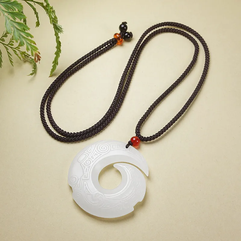 YUYIHUAN Hetian Jade Pendants White Jade Unisex-5