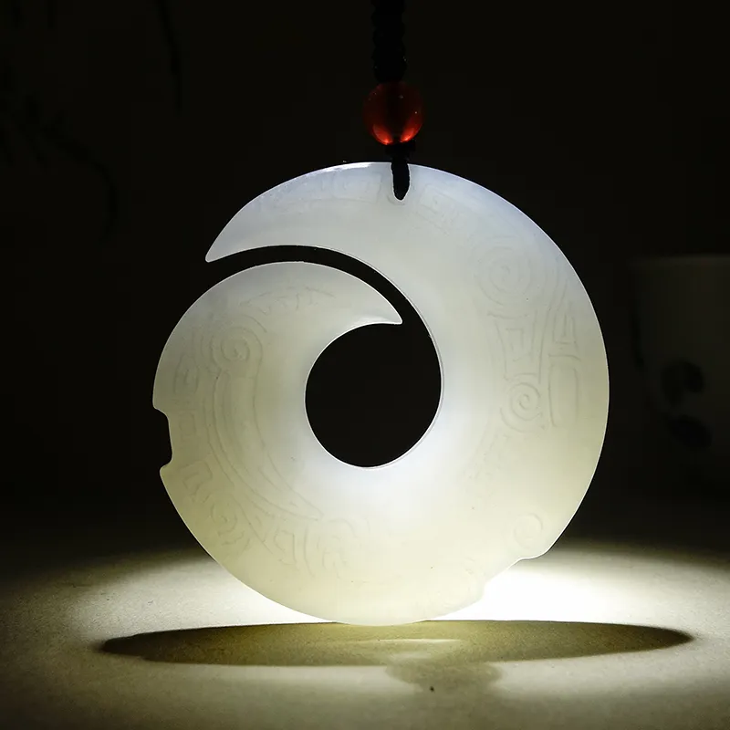 YUYIHUAN Hetian Jade Pendants White Jade Unisex-6