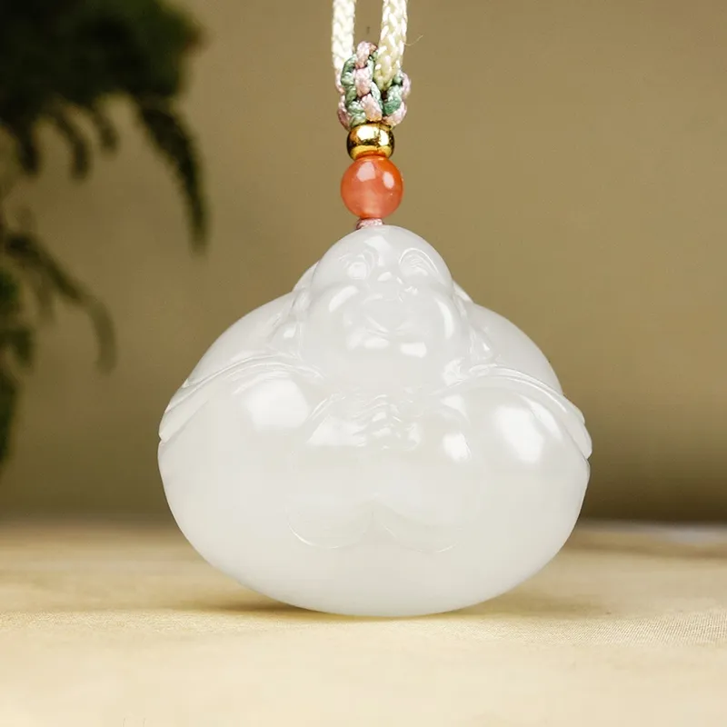 YUYIHUAN Hetian Jade Pendants White Jade Unisex-1