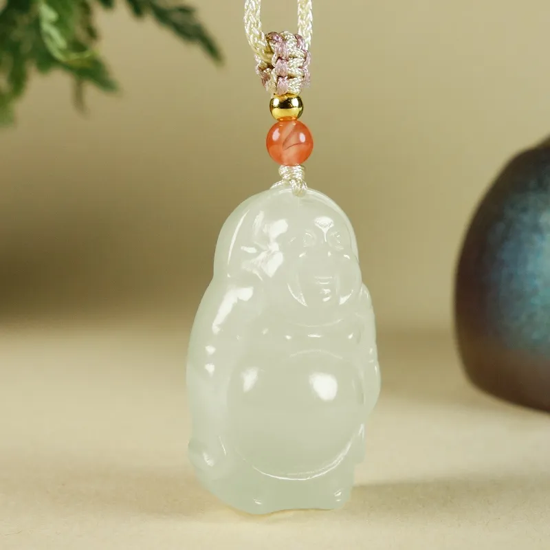 YUYIHUAN Hetian Jade Necklaces Pale Greenish White Jade Women's-3