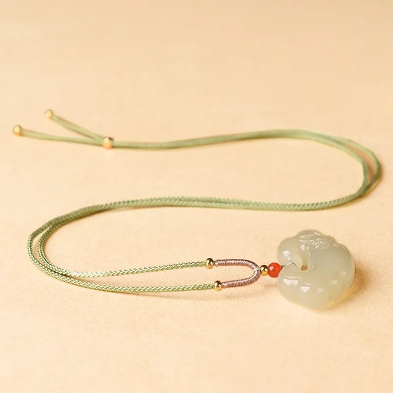 YUYIHUAN Hetian Jade Pendants Pale Greenish White Jade Unisex-1