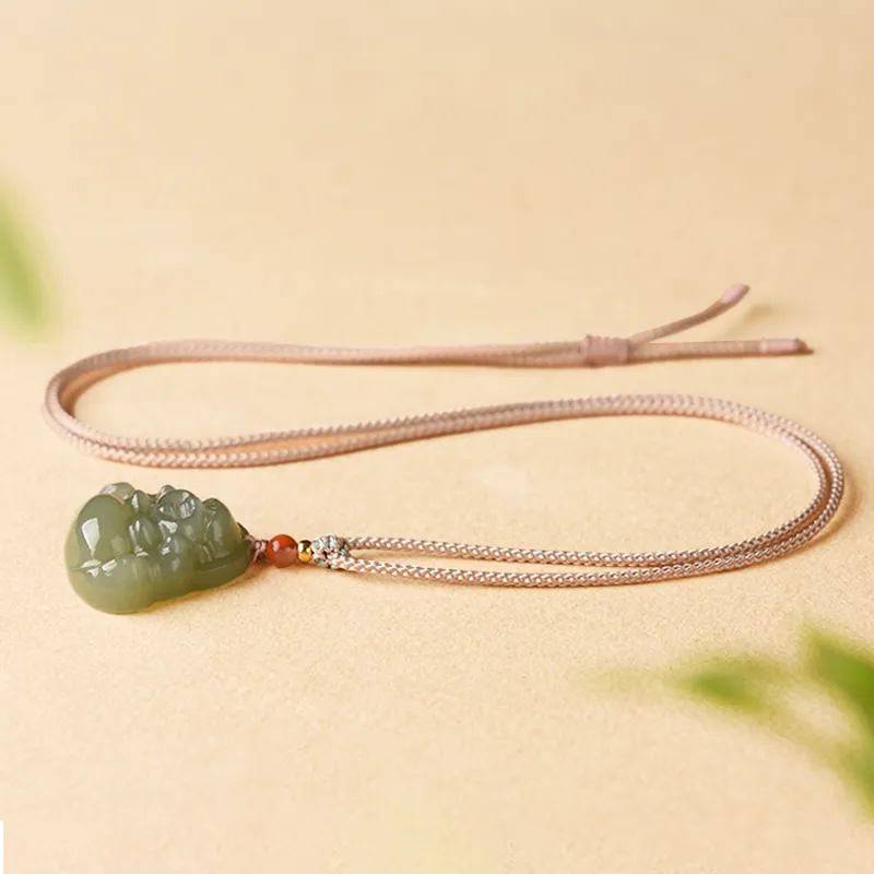 YUYIHUAN Hetian Jade Pendant Green Jade Unisex-5