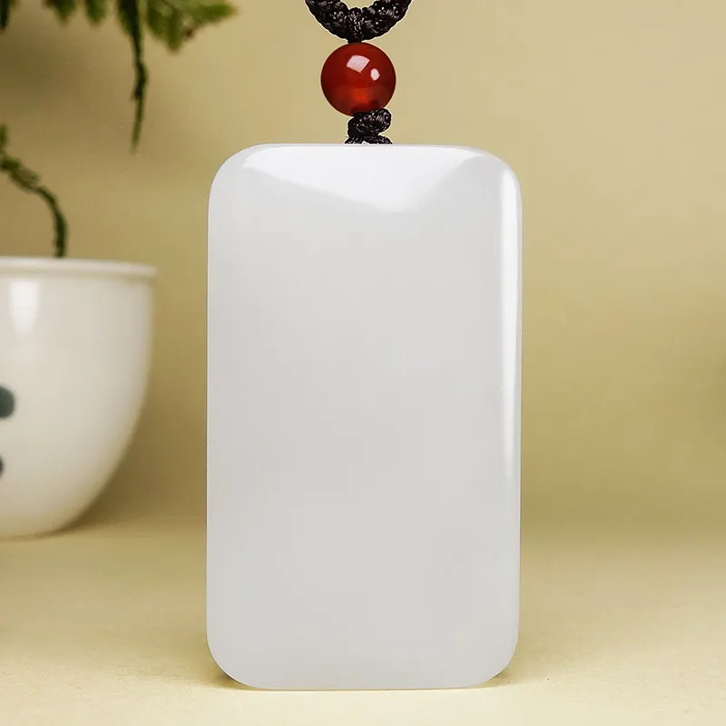 YUYIHUAN Hetian Jade Pendants White Jade Unisex-1