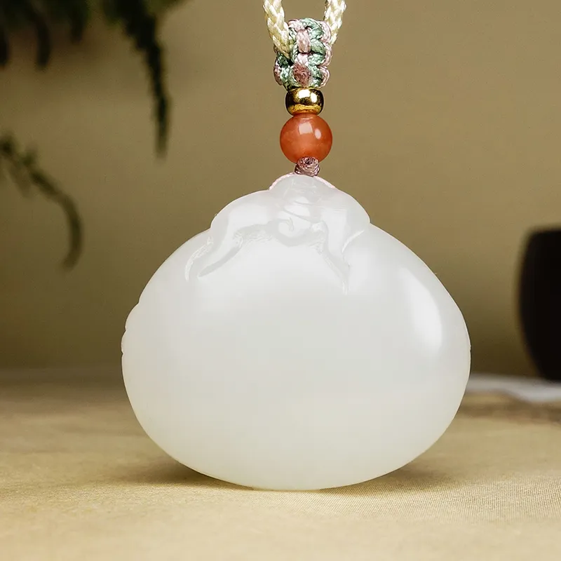 YUYIHUAN Hetian Jade Pendants White Jade Unisex-4