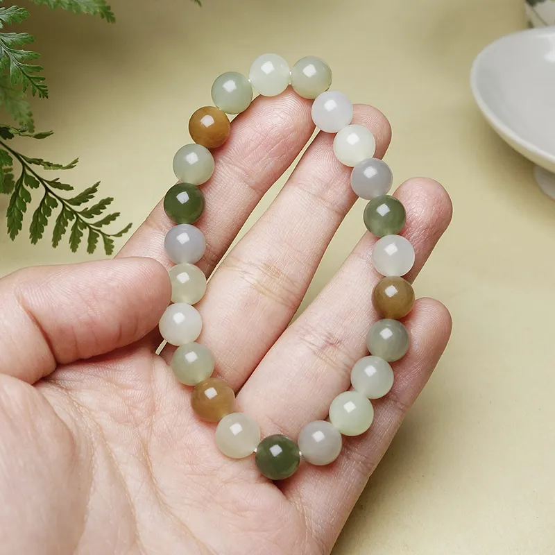 YUYIHUAN Hetian Jade Multi Gem Beaded Bracelet Sugar Jade Unisex-5