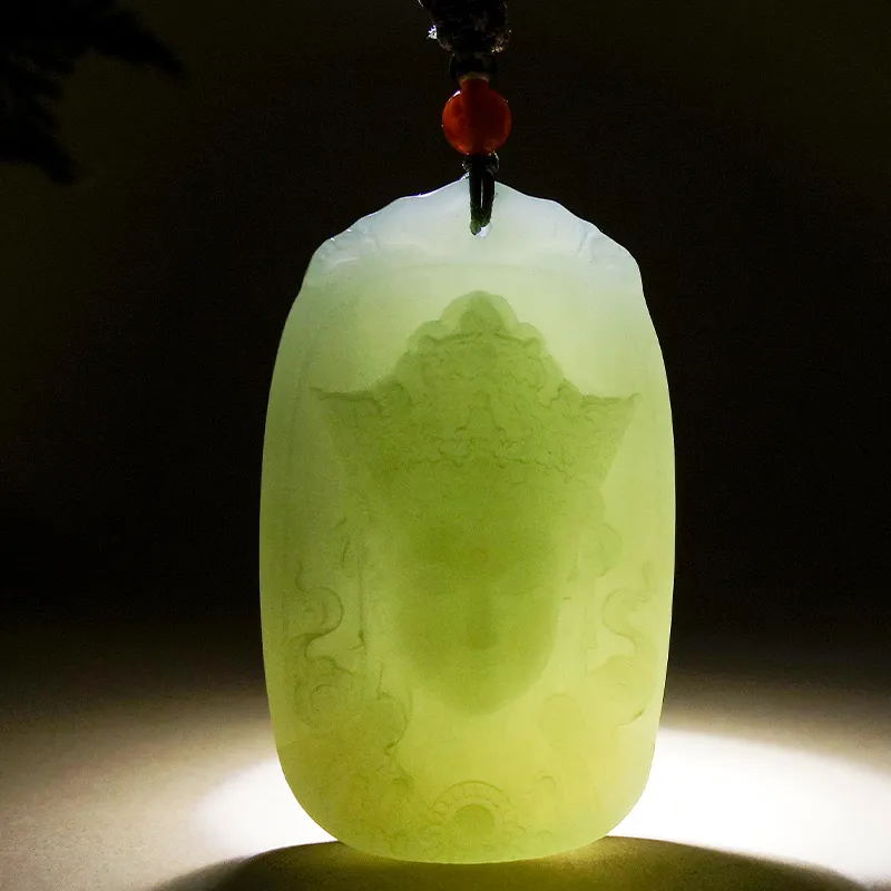 YUYIHUAN Necklaces Pale Greenish White Jade Unisex-5