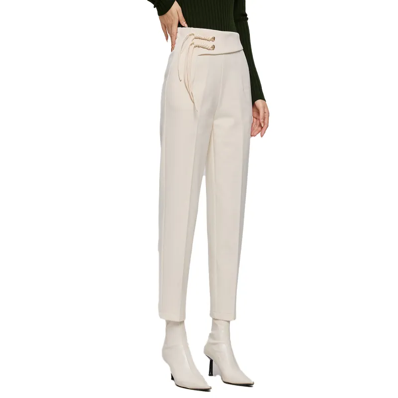E.BECKY Casual Pants Women's Beige-1