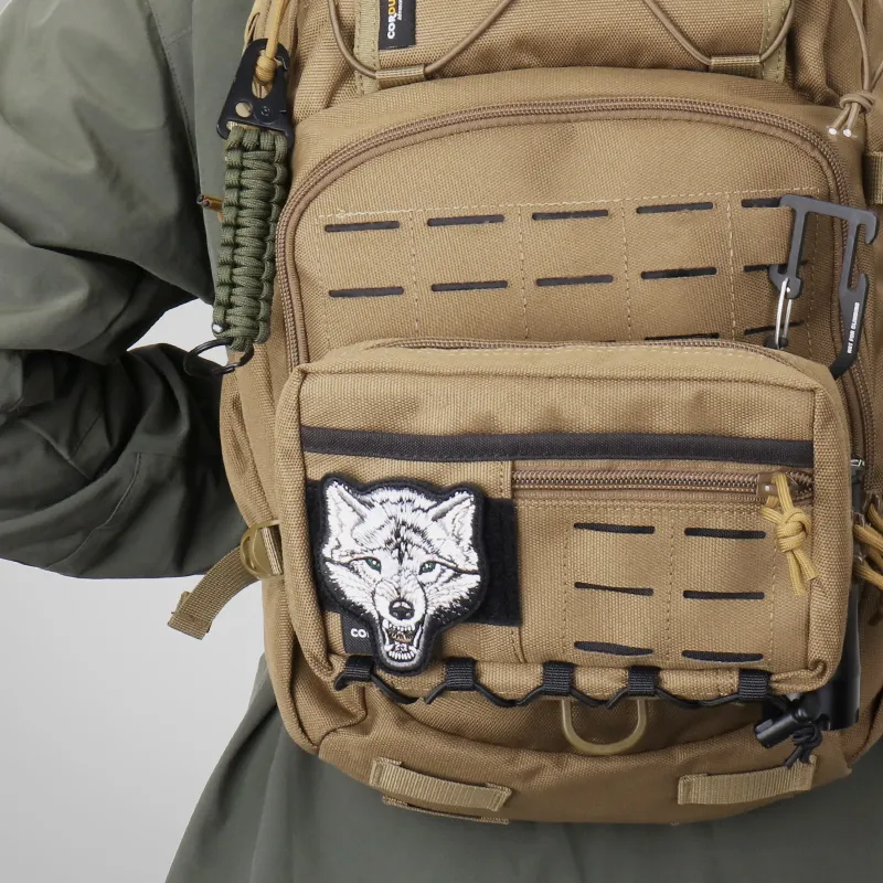 MARDINGTOP CORDURA Fabric MOLLE Expansion Accessories Side Bag Unisex Khaki/Black-4