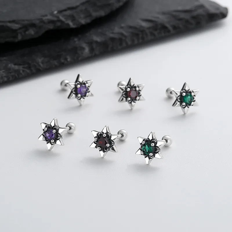 KwOnline S925 Silver Stud Earrings Unisex-1
