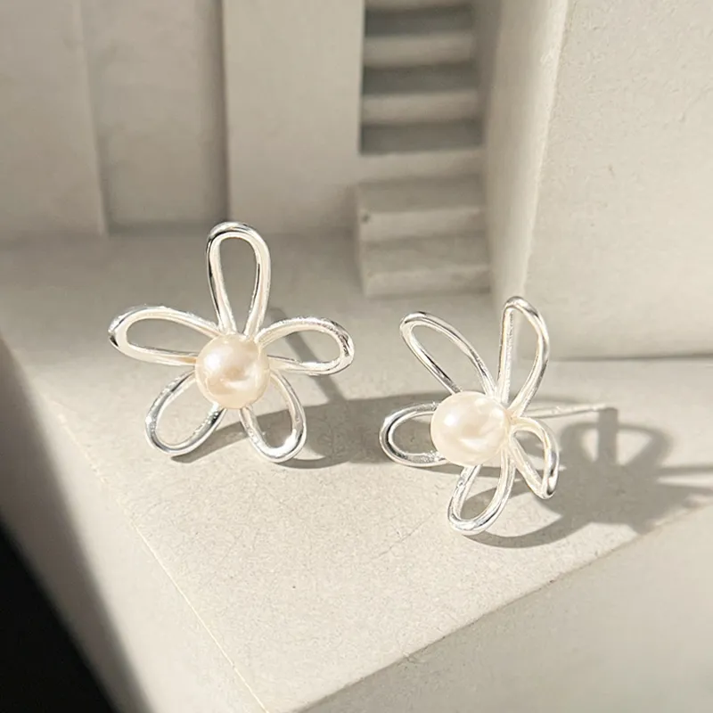 KwOnline S925 Silver Stud Earrings Women's-2