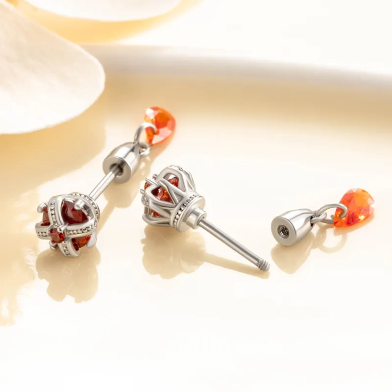 KwOnline Titanium Steel Stud Earrings Unisex-2