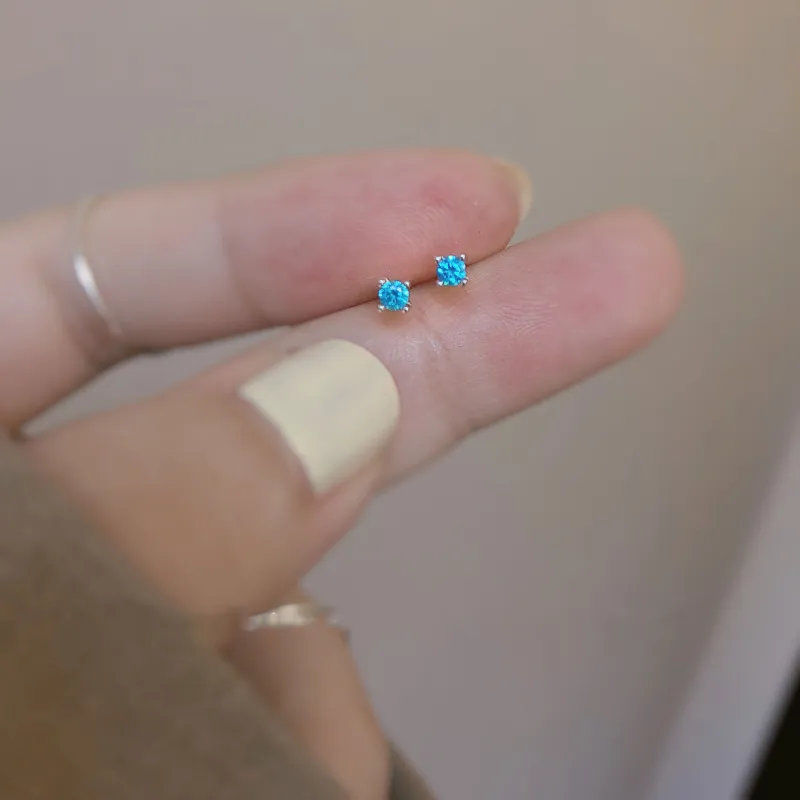 KwOnline S925 Silver Stud Earrings Unisex-2
