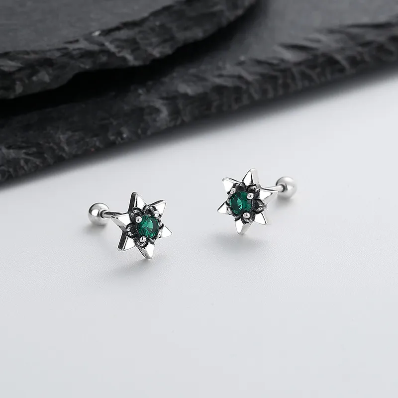 KwOnline S925 Silver Stud Earrings Unisex-4