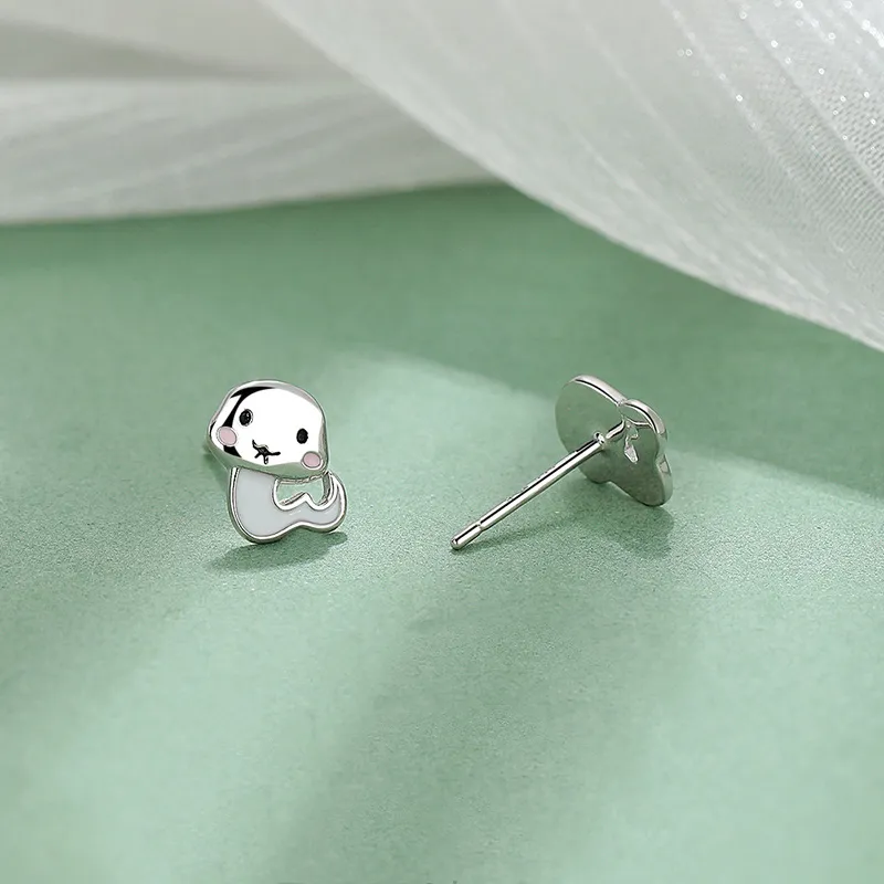 KwOnline S999 Fine Silver Stud Earrings Women's-2