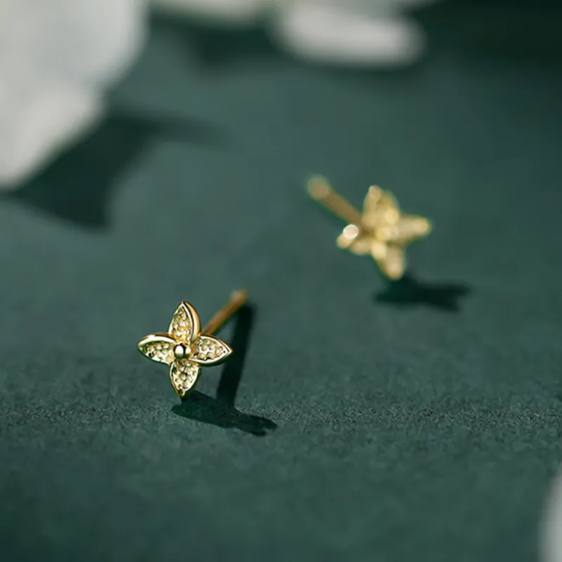 KwOnline S999 Fine Silver Stud Earrings Women's-3