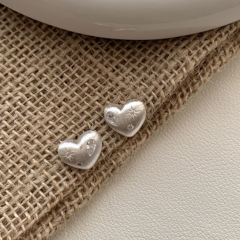 KwOnline S925 Silver Stud Earrings Women's-1